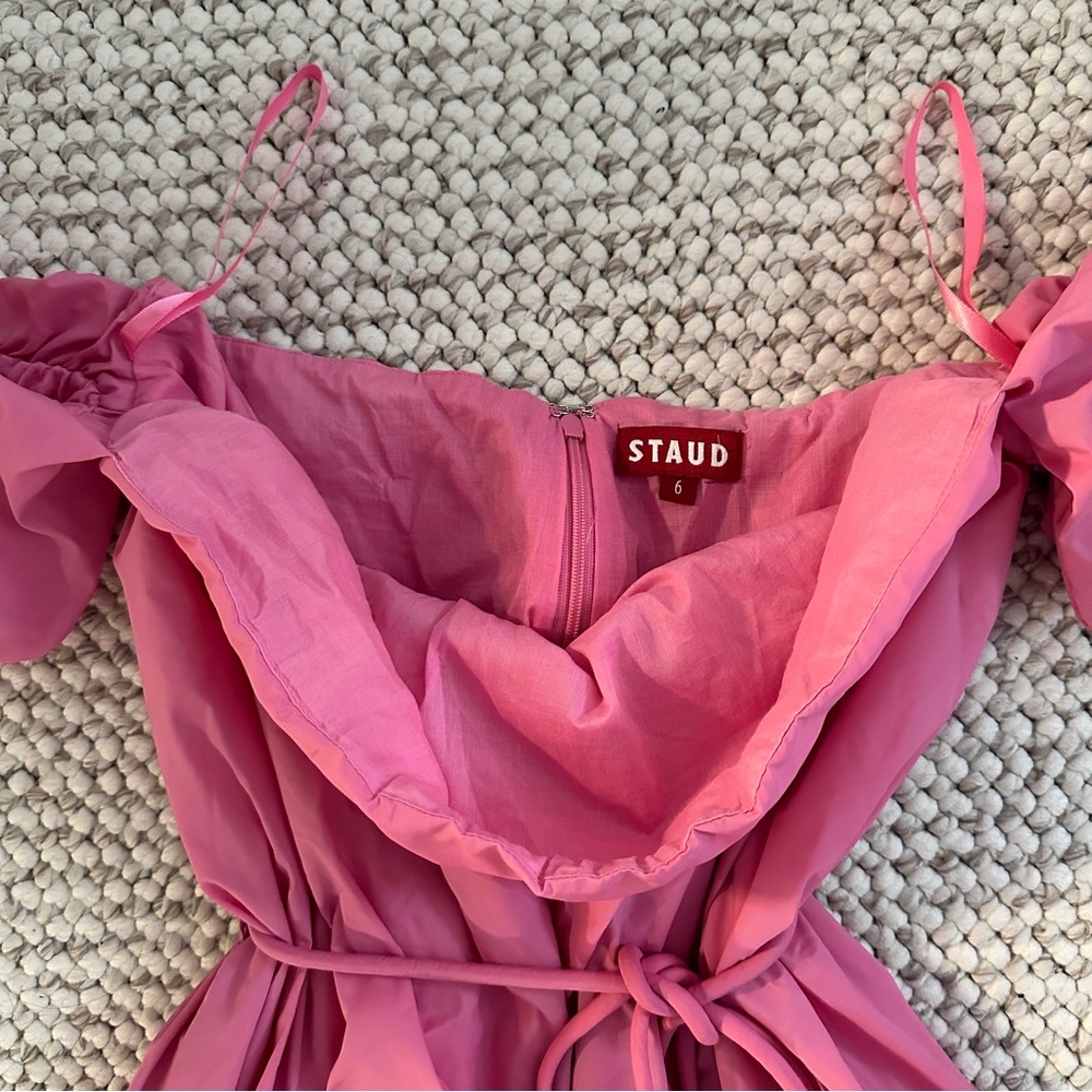 STAUD Ash Off the Shoulder Pink Mini Dress - Picture 5 of 6
